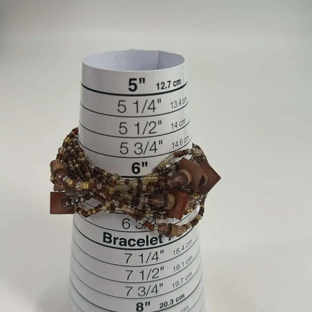 Brown whimsygoth beaded stretchy bracelet